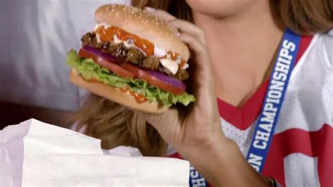 Carls Jr Buffalo Blue Cheese Burger And Fries Tv Commercial Ft Katherine Webb Ispottv