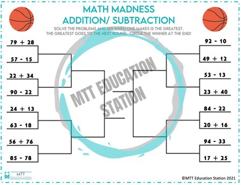 Math Madness Addition And Subtraction Mtt Education Station