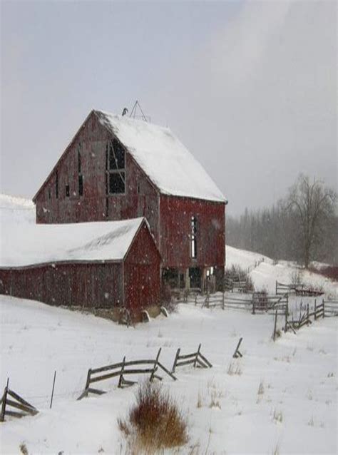 Barn In Winter Snow Country Barns Old Barns Country Living Ranch