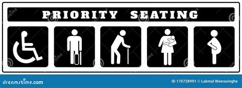 Priority Seating Icons For Sticker Cartoon Vector 170728991