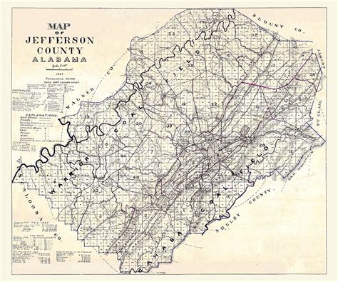 1897 Map Of Jefferson County Alabama Etsy
