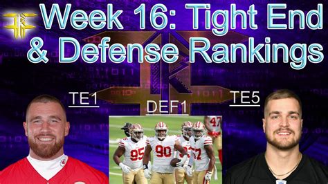 Tight End And Defense Rankings Nfl Fantasy Football Week 16 15 Tes