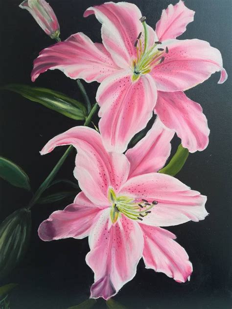 Lilies Painting Flower Painting Canvas Flower Art Painting Lily