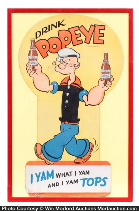 Antique Advertising Drink Popeye Soda Sign • Antique Advertising