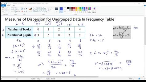 Deduction of range and mean deviation from this data will help us to conclude his form and performance. Measures of Dispersion for Ungrouped Data in frequency ...