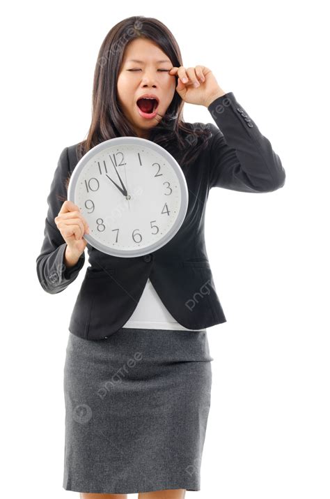 Lazy Female Late To Work Drowsy Work Sleepy Career Png Transparent
