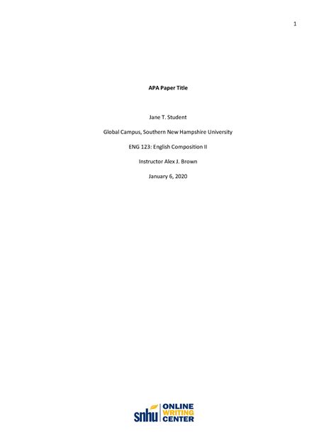 Apa 7th Edition Sample Paper Apa Paper Title Jane T Student Global