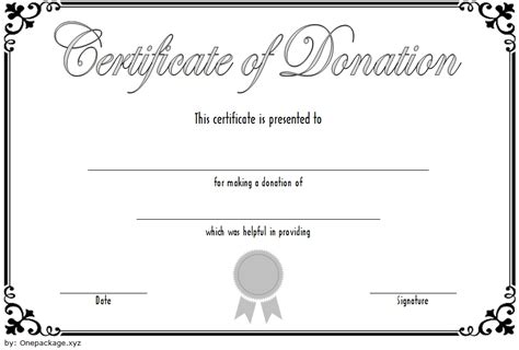 Free Donation Certificate Template 4 Two Package Template Pertaining