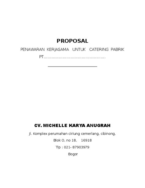 We did not find results for: Contoh Proposal Penawaran Catering Ke Perusahaan ...