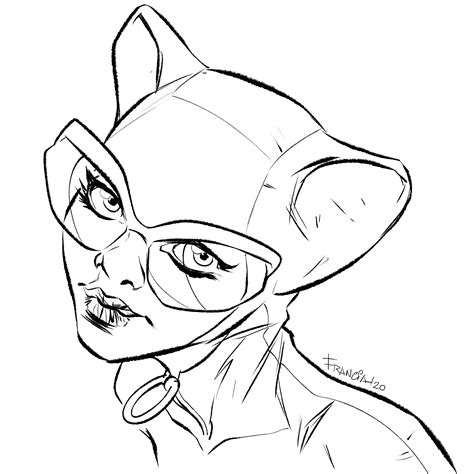 One Sketchy Catwoman Inks Catwoman Digital Art Male Sketch