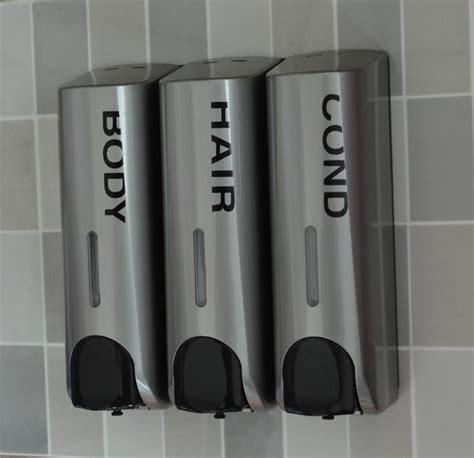 Quality Silver Soap Dispenser Wall Mounted Shampoo Shower Gel Bottle Soap Box In Liquid Soap