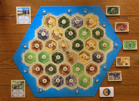 It takes about five minutes to set up the board for each game and then around an hour for each match. First game with the expansion pack : Catan