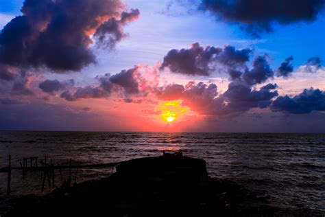 Free Images Beach Coast Ocean Horizon Cloud Sun Sunrise Sunset