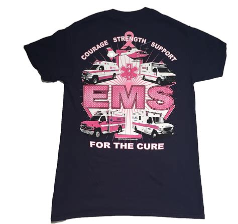 Ems For The Cure Breast Cancer Awareness Navy T Shirt Clothing