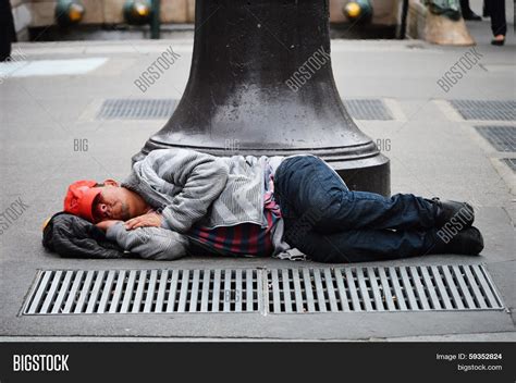 Homeless Man Sleeping Image Photo Free Trial Bigstock