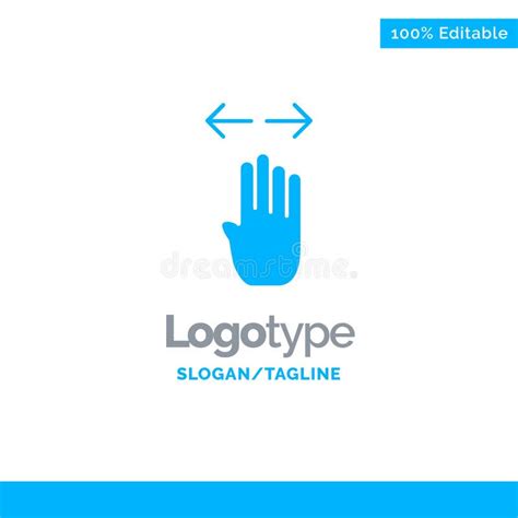 Four Hand Finger Left Right Blue Solid Logo Template Place For