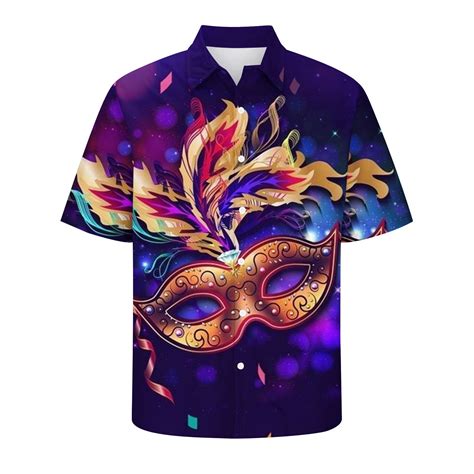 Olyvenn Stand Out from the Crowd with Our Men's Carnival Shirt Eye