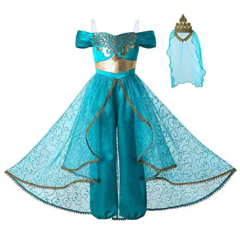 Details About 2020 Girls Princess Jasmine Costumes Kids Fancy Dress Up