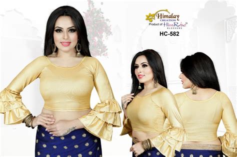 Golden Shimmer Lycra Full Sleeve Gold Stylish Stretchable Blouse Size 36 At Rs 330piece In Surat