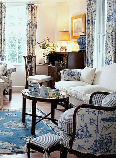 Cozy French Country Living Room Decor Ideas 49 Blue And White Living