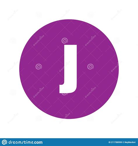 Letter J Logo Symbol In Purple Circle Stock Vector Illustration Of