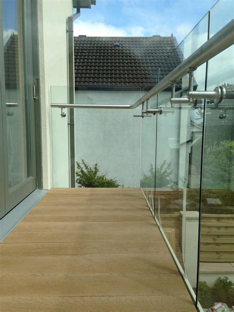 Glass Balcony Base Rail Aluminum Railing 54 Series Clear Glass Glass Panel Outdoor For