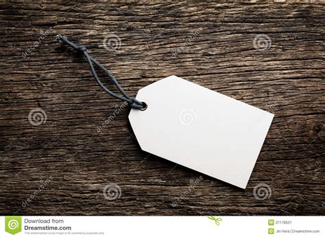 Blank Price Tag Label On Wooden Background Stock Image Image 27178501