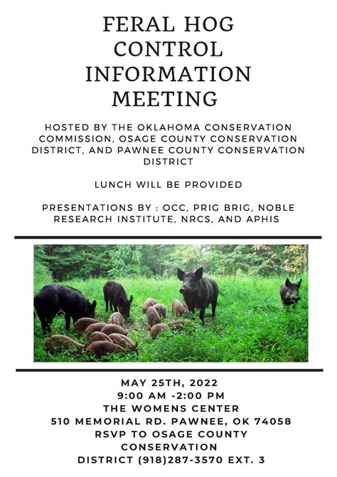 Feral Swine Information Meeting Hosted By Occ Osage And Pawnee County