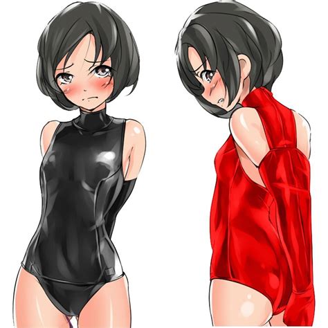Cos Anime Cosplay Costume Bikini Swimwear Swimsuit Sukumizu Leather