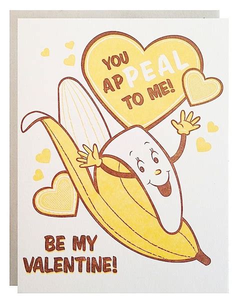 Banana Valentine Card At Pygmy Hippo Shoppe Cute Valentines Day Cards Vintage Valentine Cards