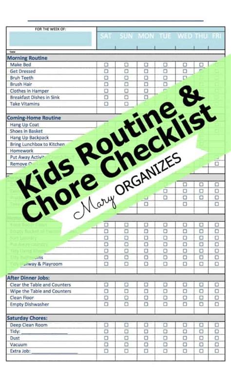Free Kids Routine And Chore Checklist Life Of A