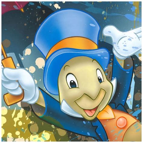 Jiminy Cricket 12x18 Disney Fine Art Treasures On Canvas By Arcy