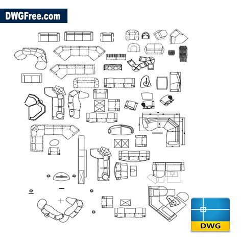 Living Room Furniture Dwg Download Autocad Blocks Model