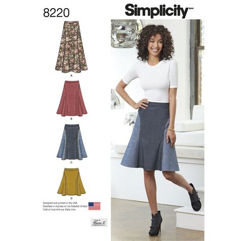 simplicity 8220 misses easy to sew skirt in three lengths