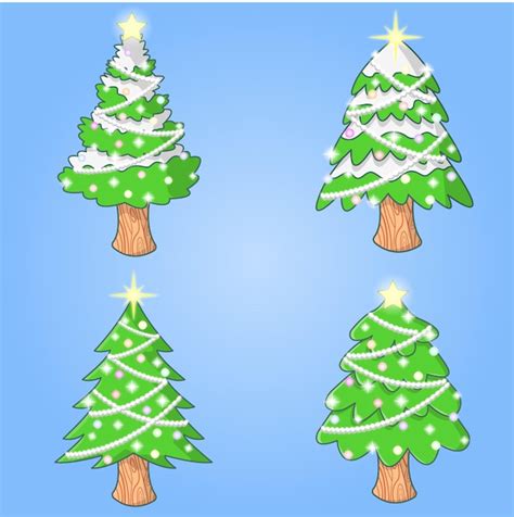 Premium Vector Christmas Tree Collection Vector Illustration