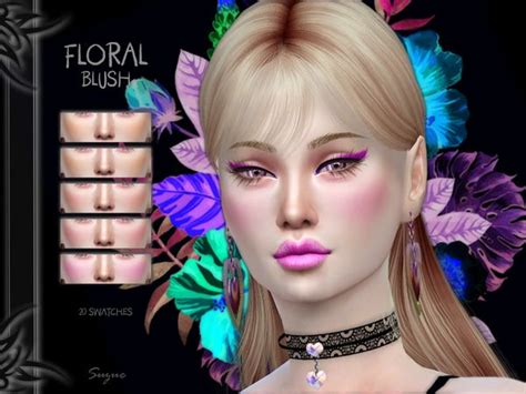 Suzue Floral Blush N5 Cheek Makeup Blush Makeup Sims 4