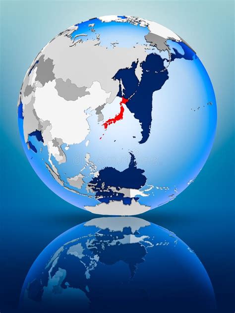 Japan On Globe Stock Image Image Of Political Asia 125469059
