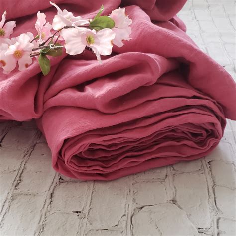 Extra Wide 100 Hot Pink Linen Fabric Fabric By The Yard Meter Or Half