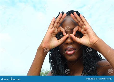 Circles Over Eyes Stock Photo Image Of Copyspace Female 5570272