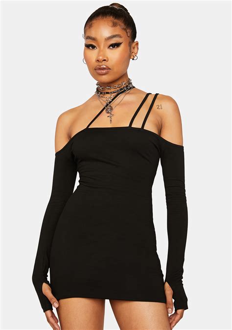 Bodycon Strappy Dress Black Dolls Kill