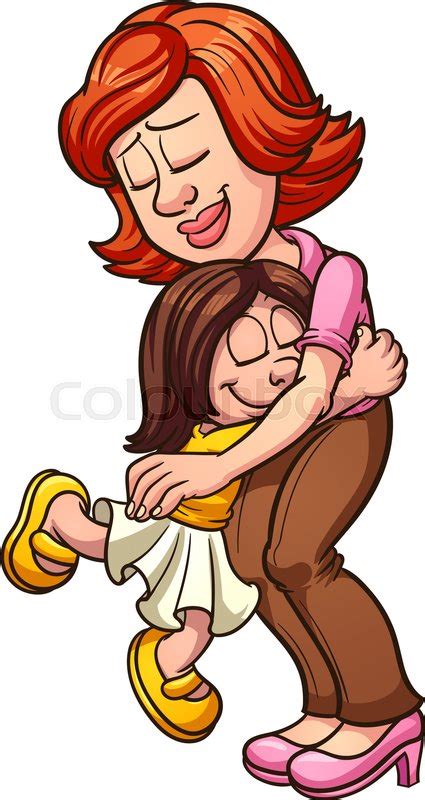 Mother And Daughter Hugging Vector Stock Vector Colourbox
