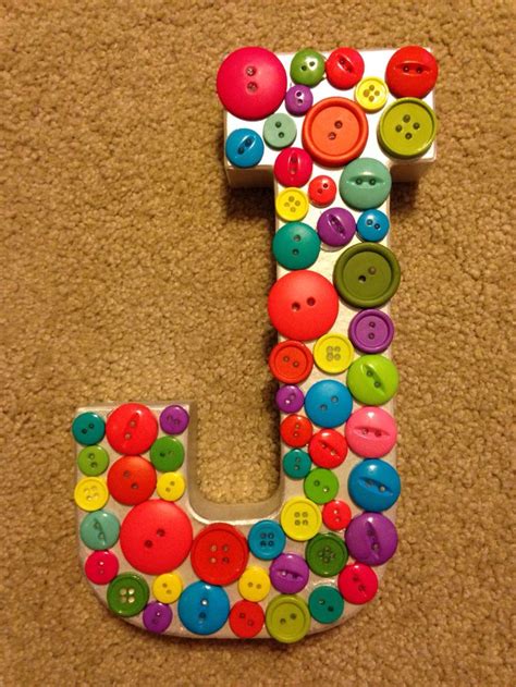 Colorful Button Letter Crafts Button Letters Lettering