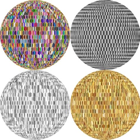 Colorful Disco Balls Vector Illustrations On White Background Vectors