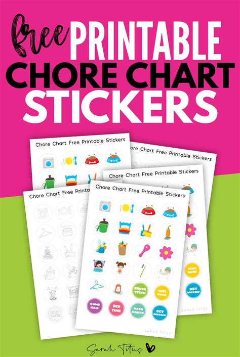 Free Printable Chore Chart Stickers Printable Chore Chart Free