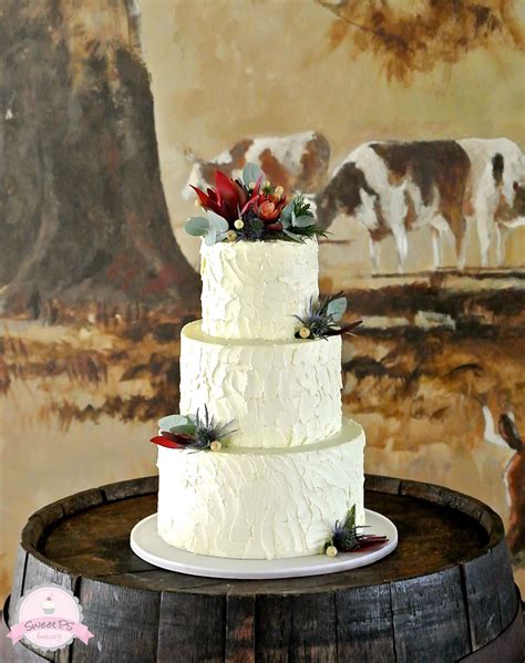 Rustic Wedding Cake With Native Australian Flowers Cheese Wedding Cake Vegan Wedding Cake