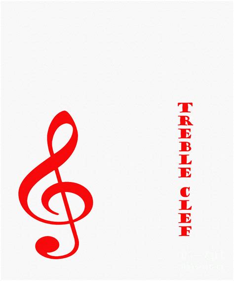Treble Clef Music Symbol Red Digital Art By Barbara