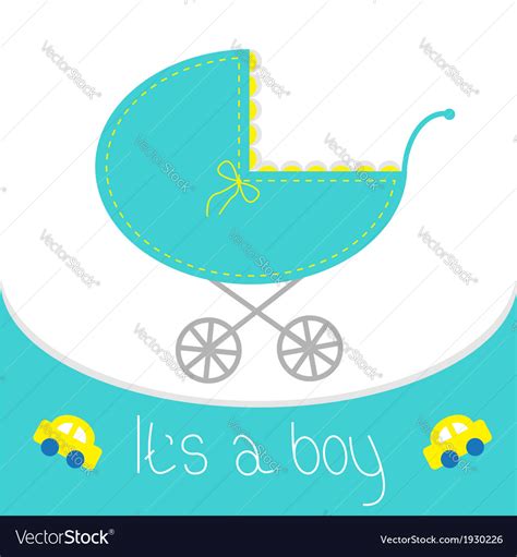 Baby Boy Shower Card Carriage Its A Boy Royalty Free Vector