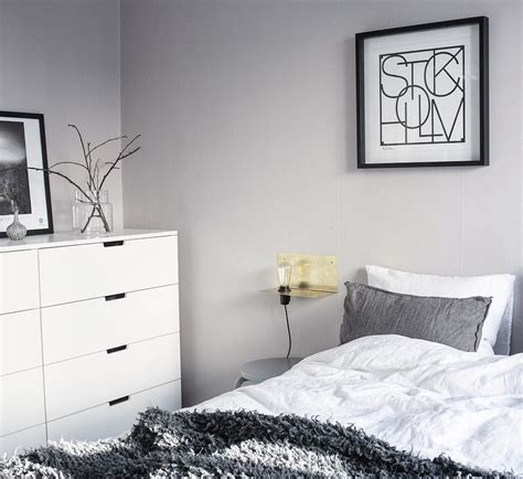 Great savings & free delivery / collection on many items. Ikea 'Nordli' dresser in grey & white bedroom with golden ...