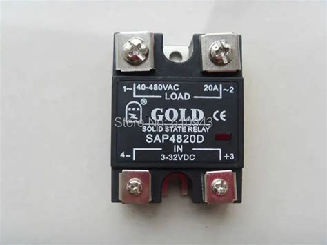 20a Ssrinput 3 32v Dc Output 40 480vac Single Phase Ssr Solid State