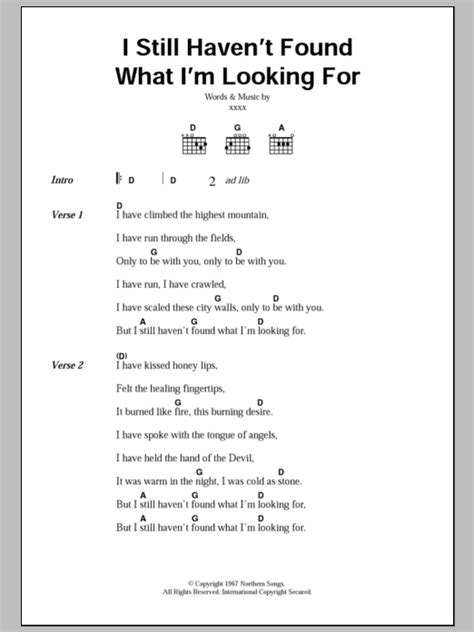 G# f# c# but i still haven't found what i'm looking for. I Still Haven't Found What I'm Looking For | Sheet Music ...